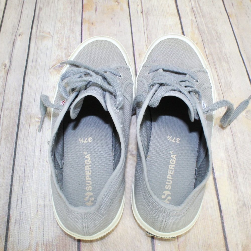 Superga Gray Canvas Lace Up Casual Sneakers Size 7 - Picture 6 of 8